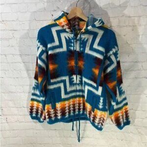Vintage Tejidos Ruminahui Hooded Zip Up Jacket